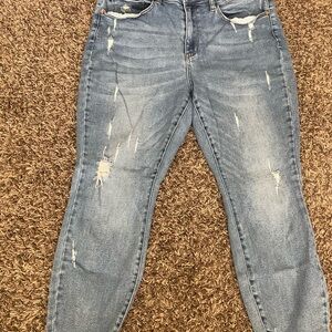 Judy Blue Light Blue Distressed Boyfriend Jeans